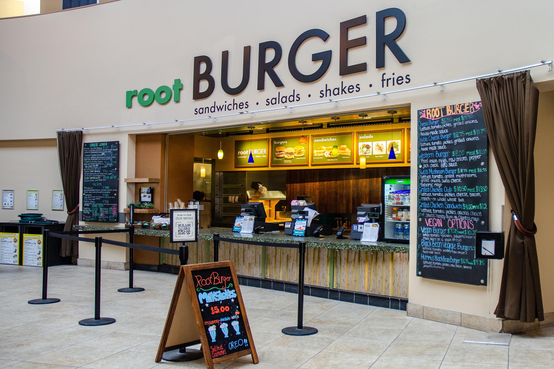 root burger restaurant in the university center