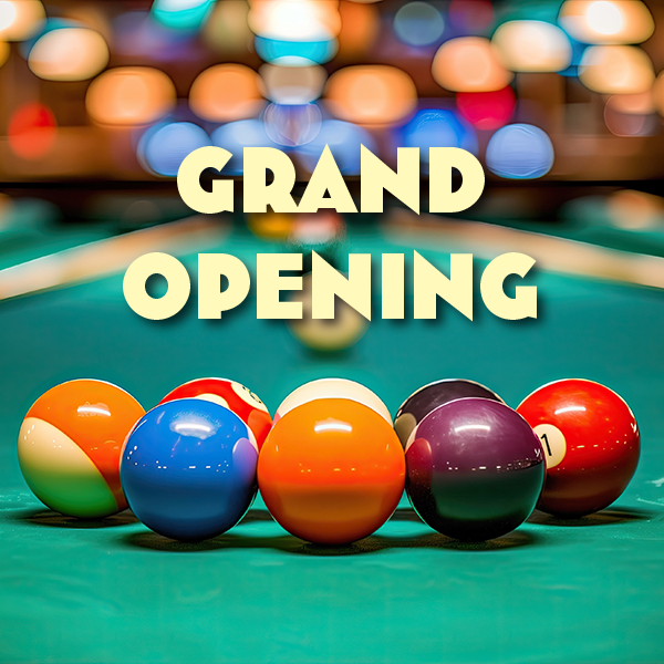 A pool table with racked balls